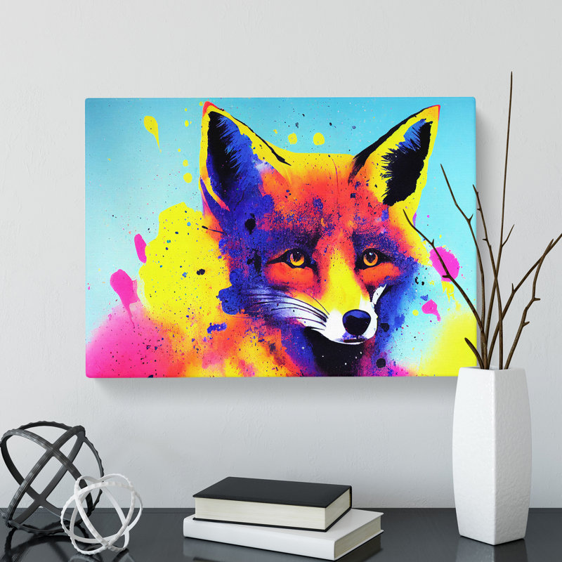 Fox Splashed Vol.2 Abstract - Wrapped Canvas, 50cm H x 76cm W x 3cm D