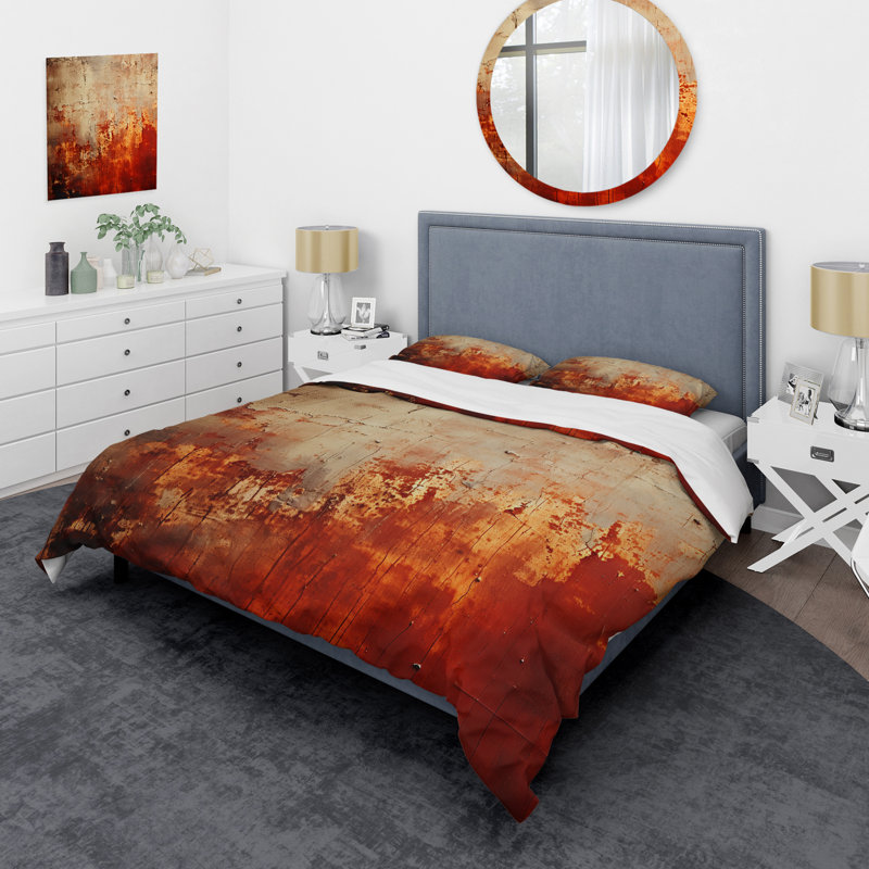 Ensemble de housse de couette Orange Chaos Collage III - Abstract Collages, Housse de couette pour très grand lit et 2 très 