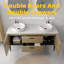 Meuble-lavabo à rayures 60 po avec lavabo en céramique Emilia