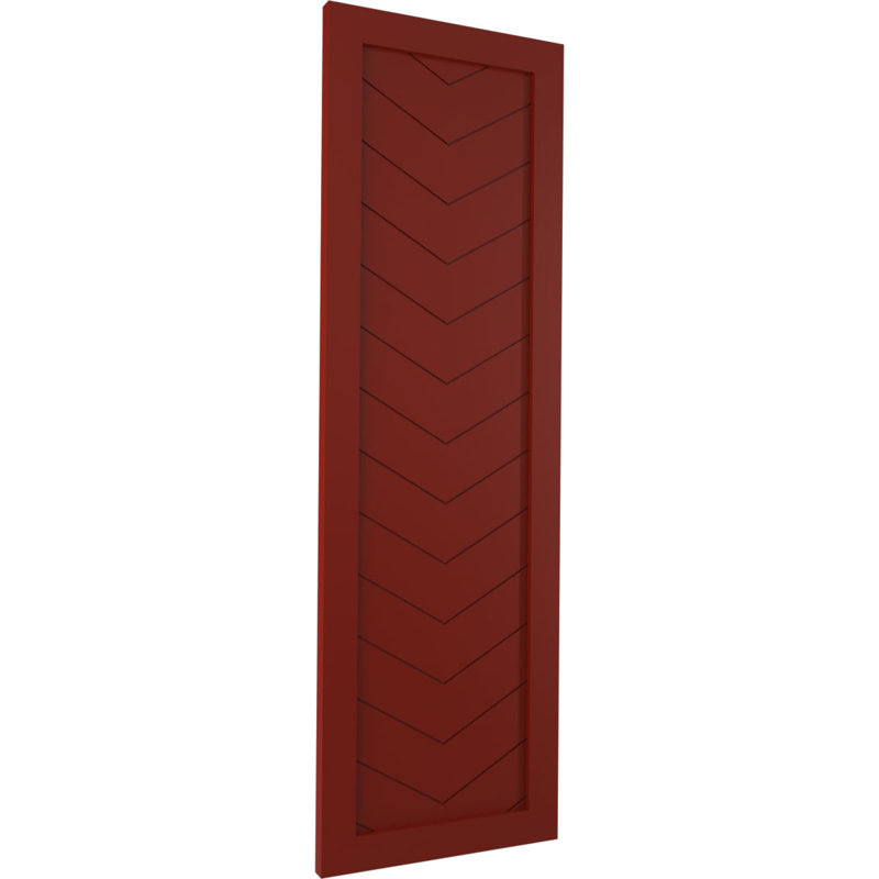 Volets à fixation fixe en PVC à panneau simple de style moderne True Fit, 18", Poivre rouge, 70"
