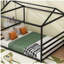 Metal house-shaped platform bed, black, extra-large-121069851