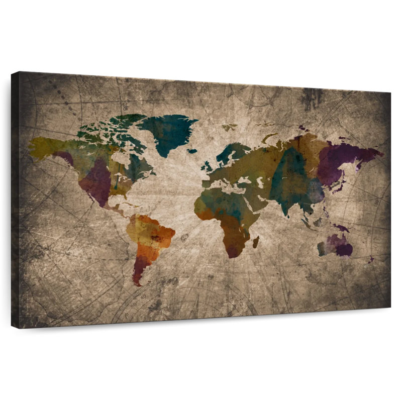 Carte du monde Aliaz XLIV, H 24 po x l 36 po