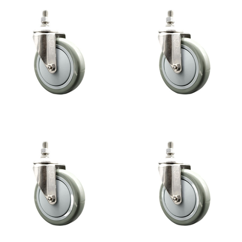 Roulettes en polyuréthane, gris