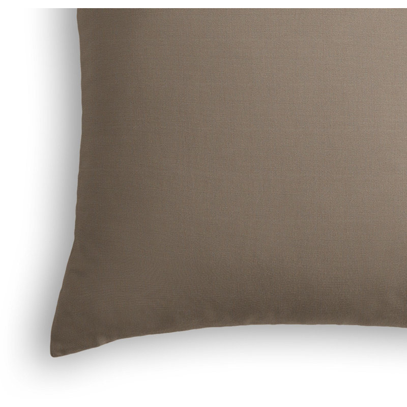 Sunbrella Canvas Indoor Outdoor Square Pillow Cover & Insert, 16" x 16", Taupe, Down Blend