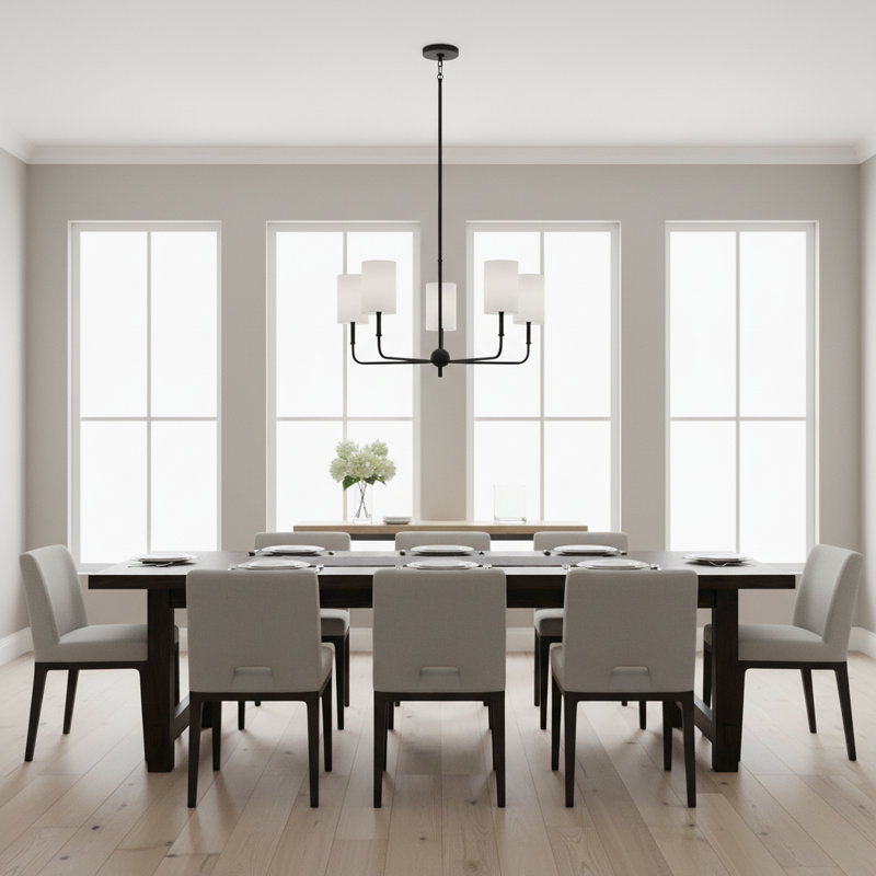 Rowley 5-Light Chandelier, Noir minuit