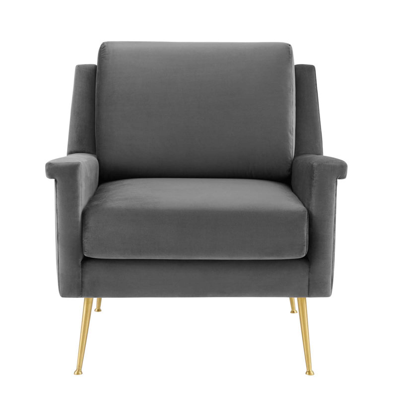 Fauteuil Chesapeake Performance Velvet par Modway, gris