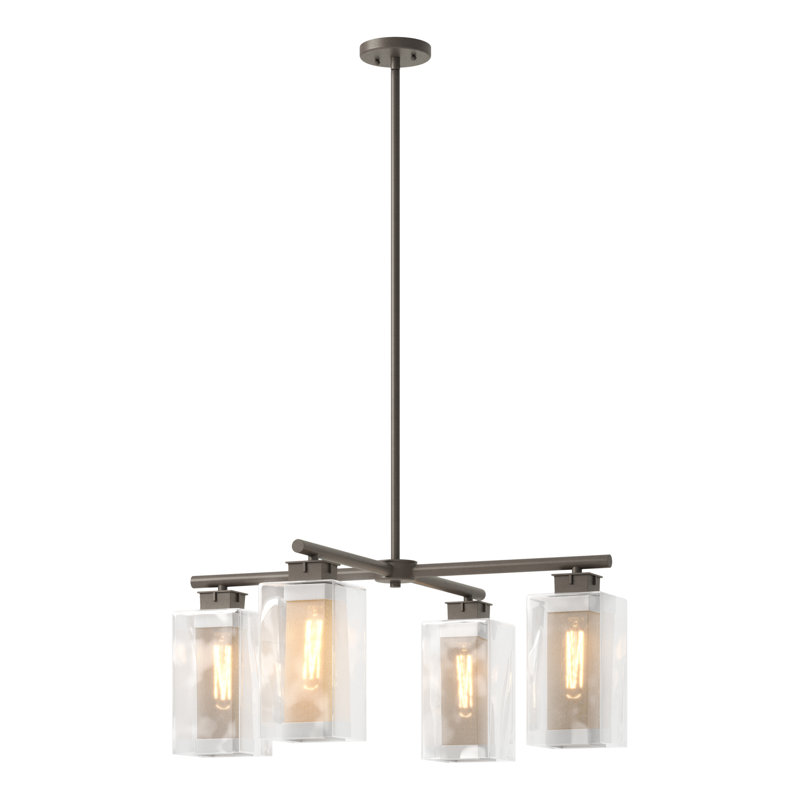 Polaris 4 - Light Outdoor Chandelier, Coastal Silver, Coastal Dark Smoke
