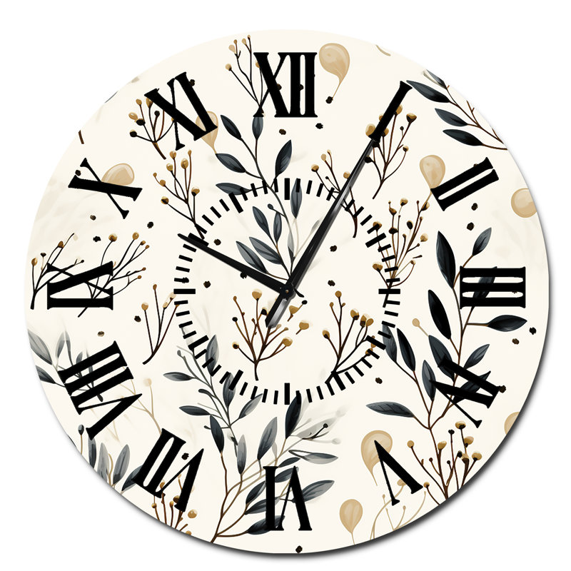 Horloge murale Minimalist Nature I - Floral, Surdimensionné