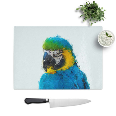Glass Macaw Parrot Chopping Board