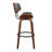 Lombardi 30" Mid-Century Modern Fixed-Height Barstool With Swivel In Walnut Wood And Grey Faux Leather With Round Black Metal Footrest By Lumisource - Set Of 2-916913122