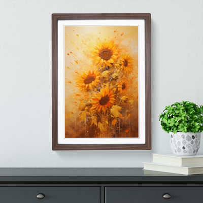 Sunflower Action Painting No.3 - Framed Print