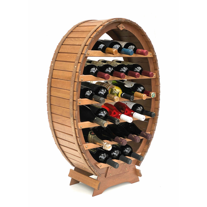 Prouty 24 Bottle Floor Wine Bottle Rack, Brown