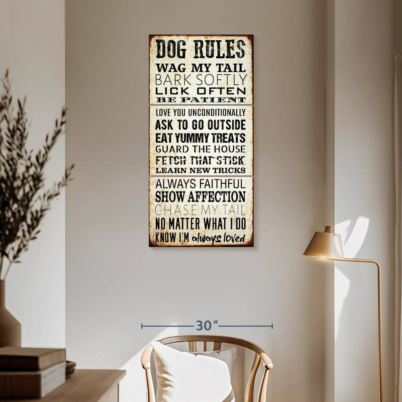 Dog Rules, 62" H x 30" W