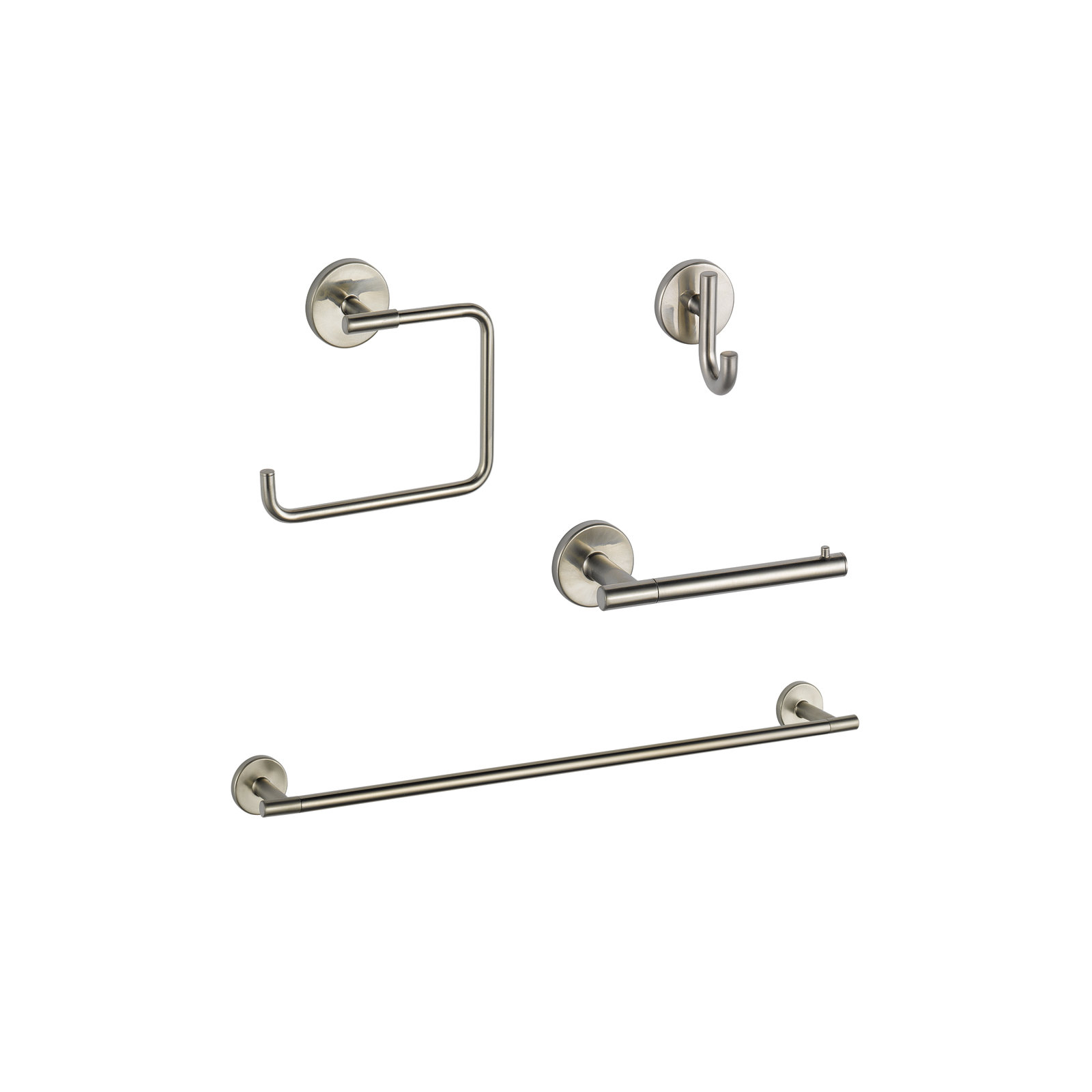 Trinsic Delta 4 Piece Bathroom Hardware Set, Stainless
