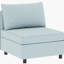 Chenille antique bleu modulaire avec canapé-lit et rangement, 6 pour le rangement modulaire du salon