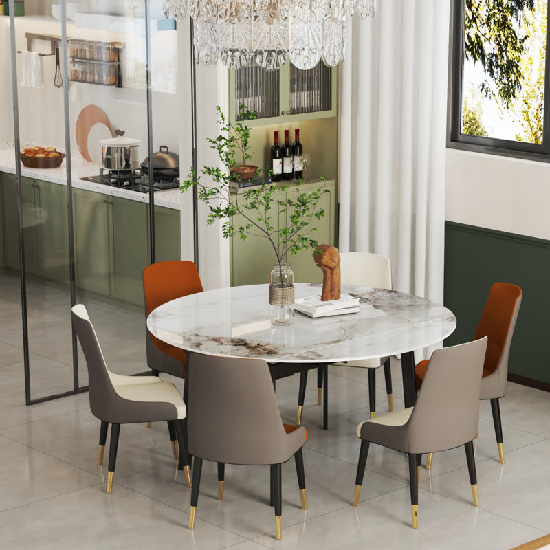 Table de salle à manger Sandar, Blanc, jade