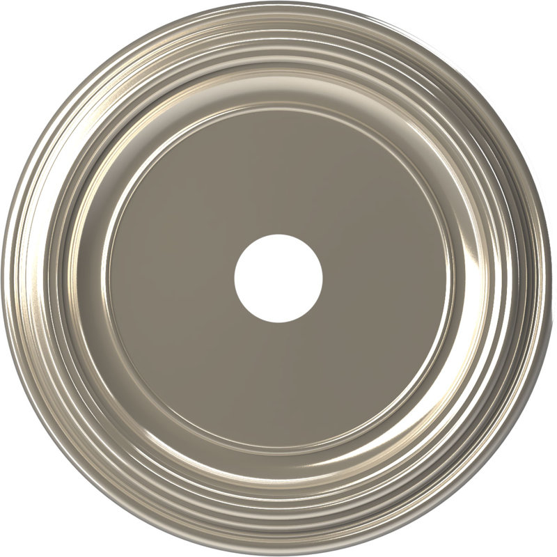 Médaillon traditionnel en PVC thermoformé pour plafond, 16" OD, Chrome brillant