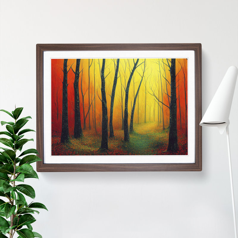 An Angelical Autumn Forest - Framed Print, Walnut