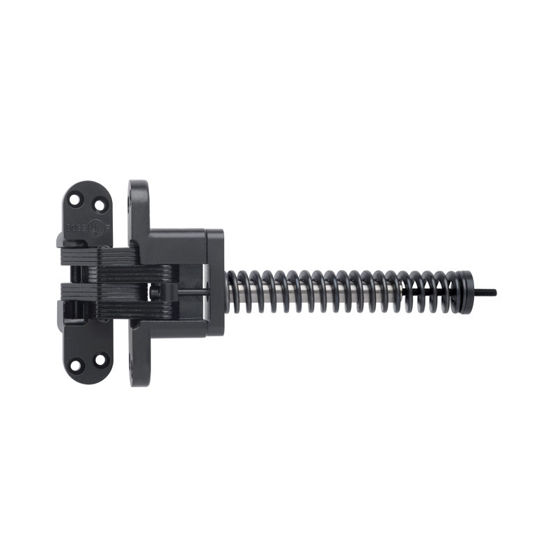 Charnière de porte simple invisible 4,6 po x l 9,01 po, Noir, Acier