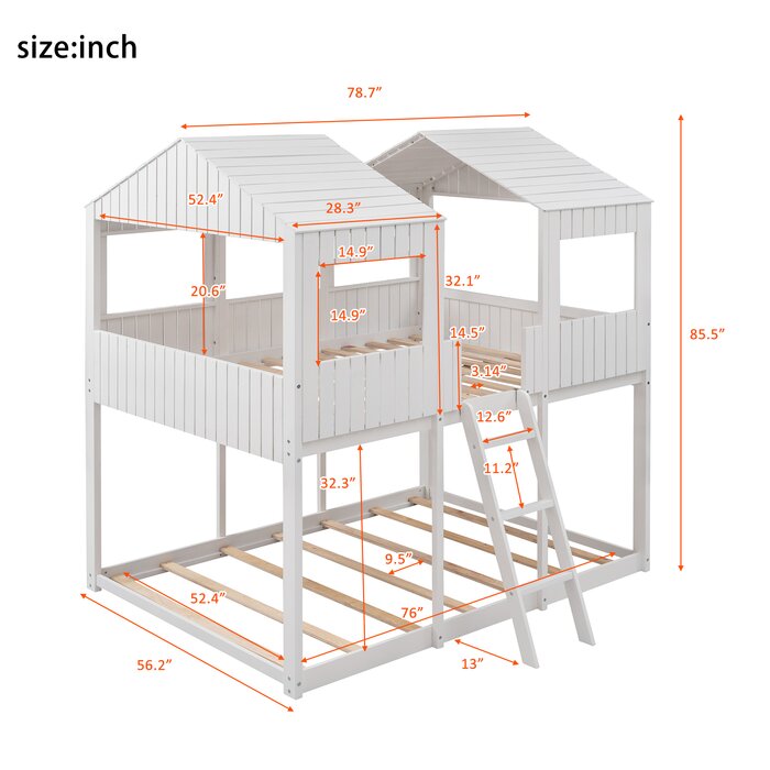 Sand & Stable Baby & Kids Calabasas Kids Full Over Full Bunk Bed ...