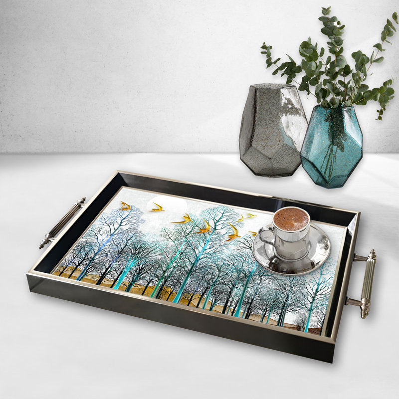 Élégant plateau en verre de 19,7 po x 11,4 po x 1,4 po | Fabrication 100% verre durable | Facile à nettoyer avec un chiffon humide | Idéal pour le service, la présentation décorative et l'organisation | Ajout élégant à la décoration intérieure