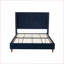 Base de lit tapissier grand format en velours bleu - tête de lit à oreilles capitonnée de 54 po, aucun sommier requis-1609281054-1609281052