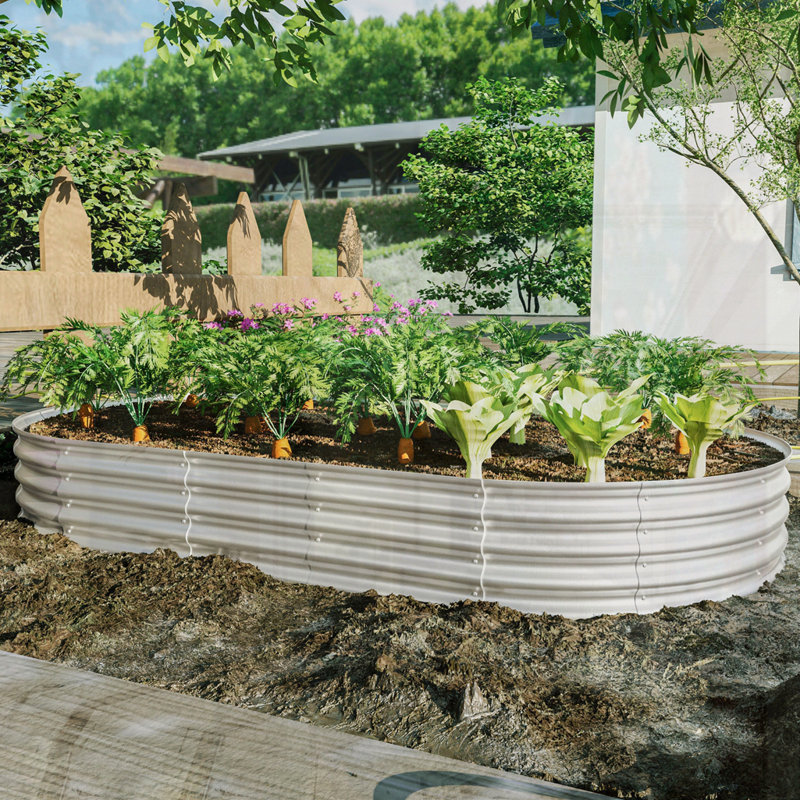 Jardinière surélevée galvanisée, H 12 po x l 96 po x P 48 po