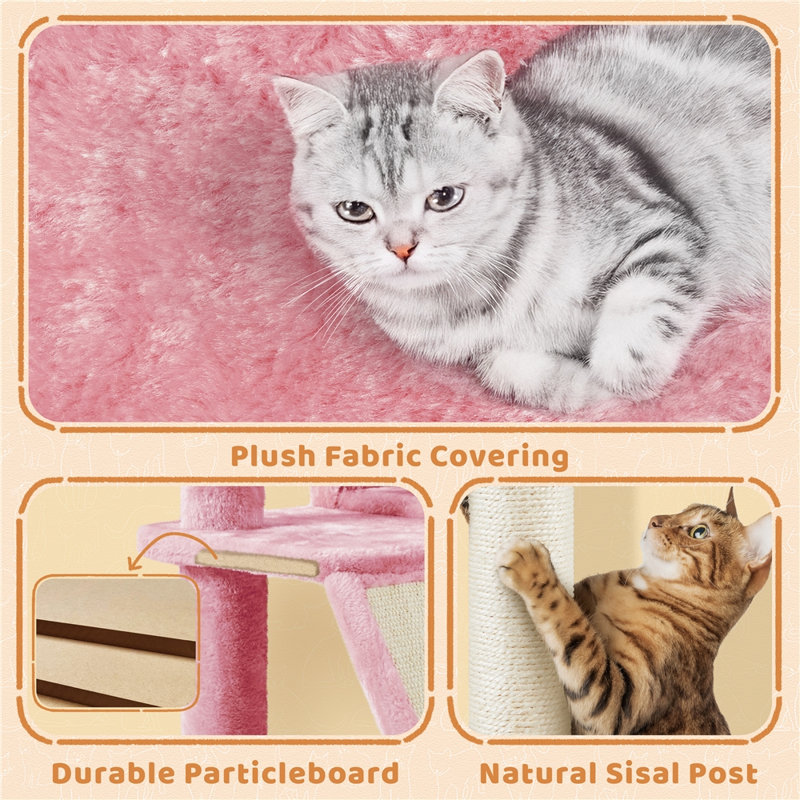 Arbre à chat 57,5 po Topeka, Rose
