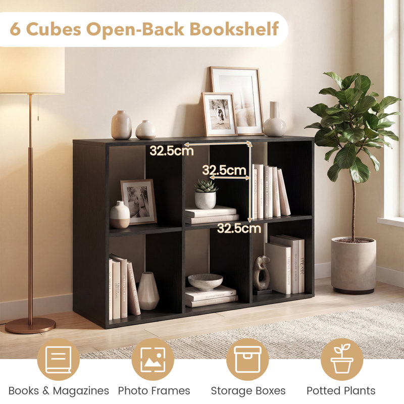 70cm H x 104cm W Cube Bookcase, Black
