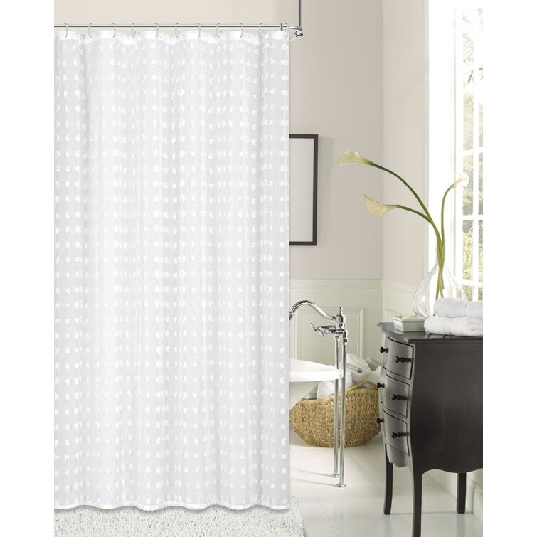 Wayfair Basics Ingham Peva Solid Color Single Shower Curtain + Beaded Roller Rings Wayfair Basics Color: White