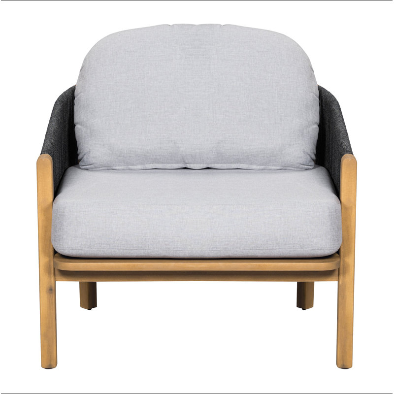 Fauteuil club d'extérieur en bois Grotta, Gris
