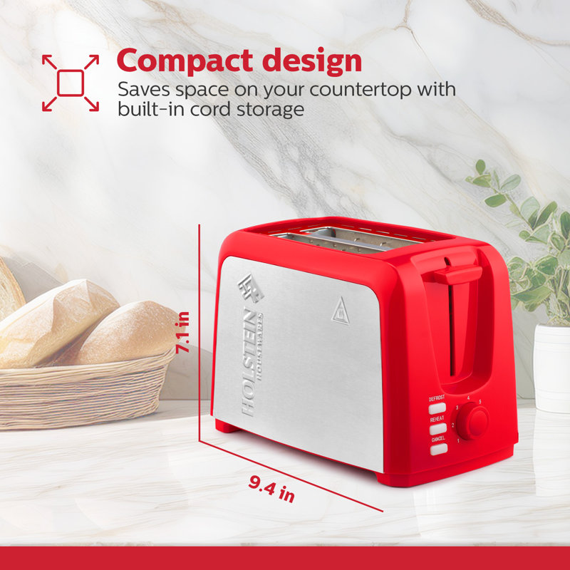 Grille-pain 2 tranches Holstein Housewares, Red