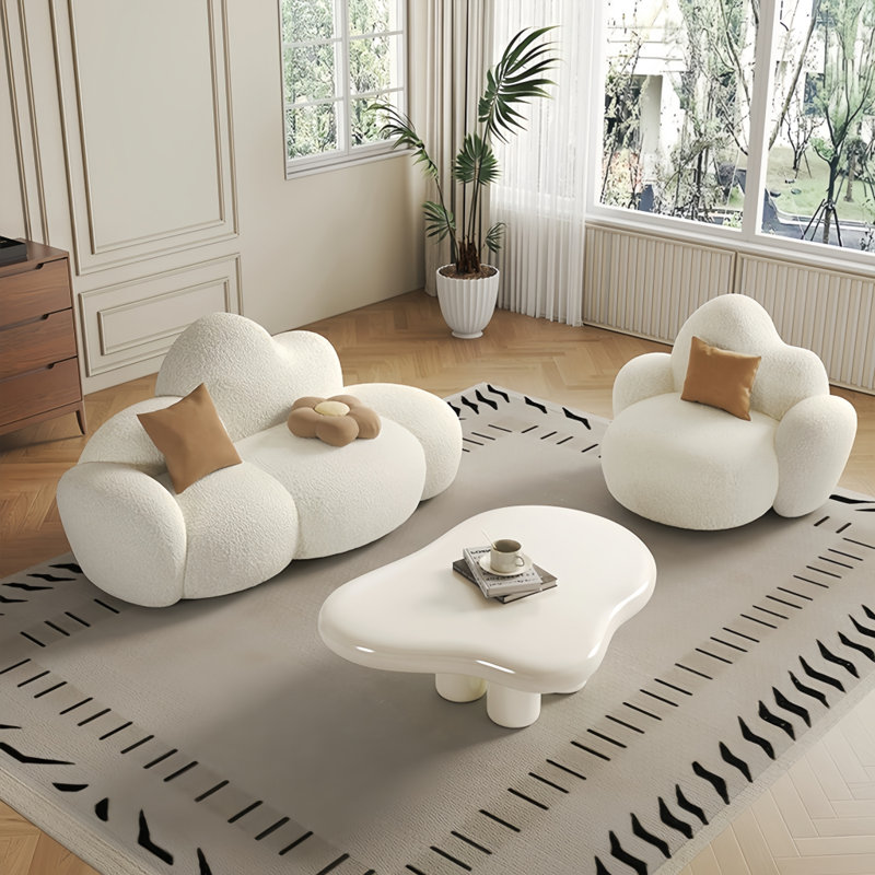 Creative cloud-shaped sofa tea table combination