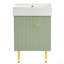 Meuble-lavabo 21,6 po, armoire combinée, meuble de rangement pour salle de bain, lavabo simple en céramique, rangement à droite