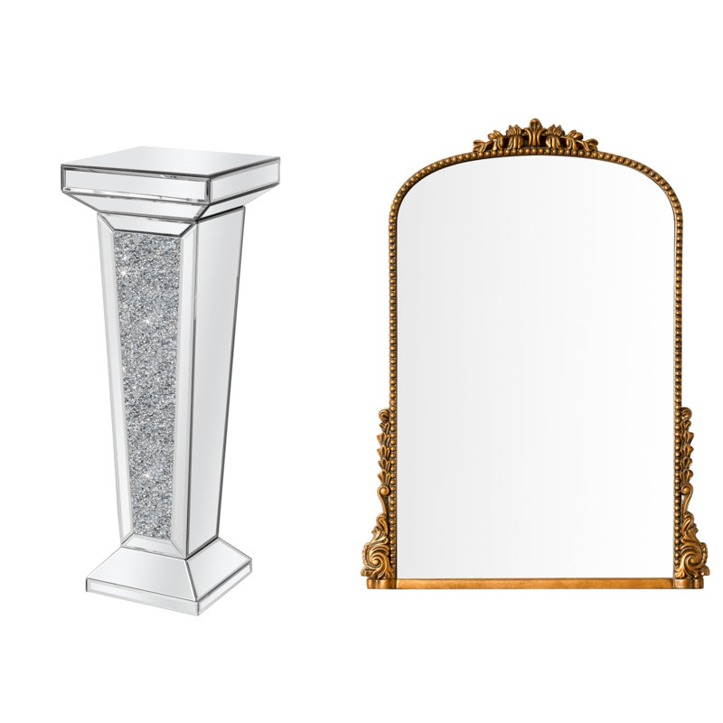59x80CM Wall Mirror 90cm Glass SideTable Set