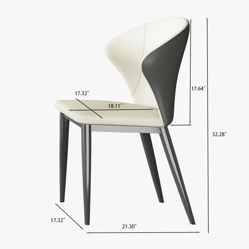 Chaise de salle à manger moderne en polyuréthane et acier à oreilles