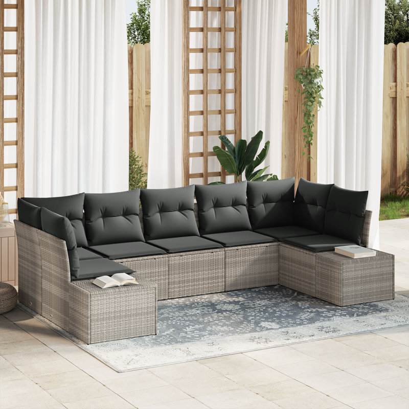289cm Wide Patio Sofa with Cushions