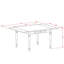 Ensemble de table de salle à manger 5 pièces comprenant une table de salle à manger rectangulaire avec Dropleaf et 4 chaises rembourrées en tissu bleu lin, lin blanc-106903492-109975319-109975318