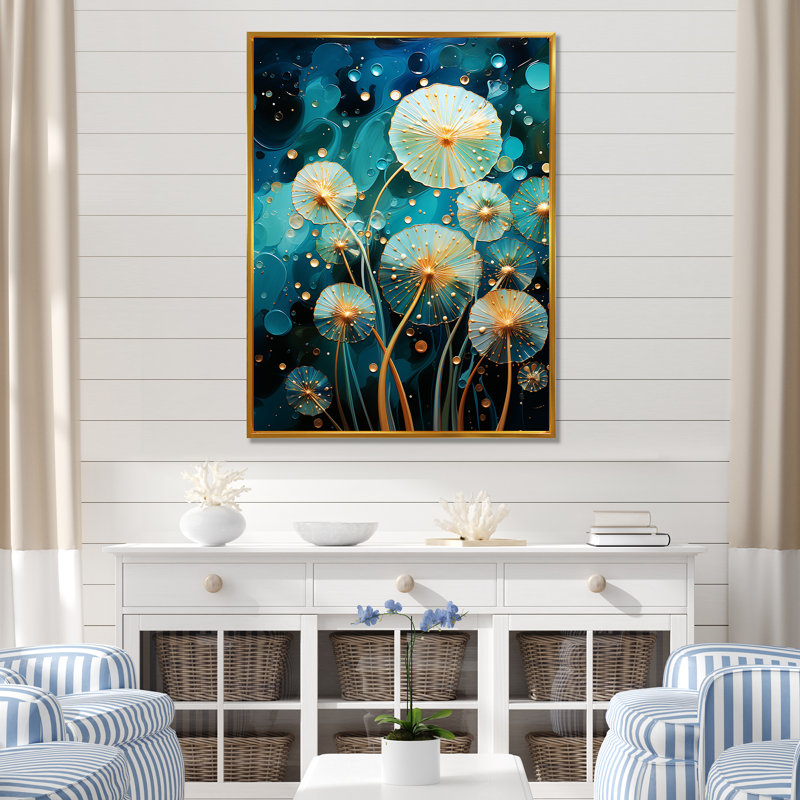 Seacreature Reflections sur toile, Cadre flottant doré, H 32 po x l 24 po