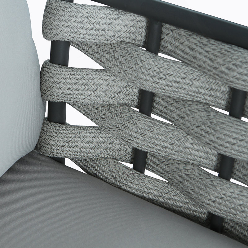Causeuse et table en acier, gris, Gris, Gris