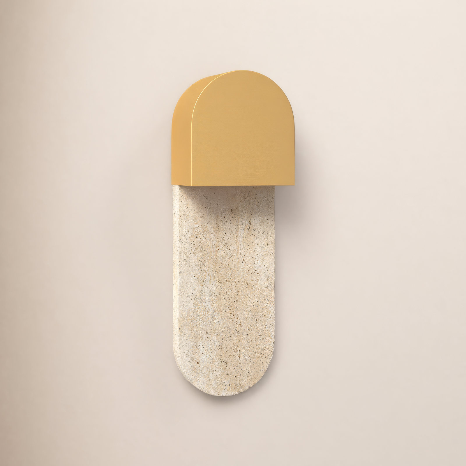 Single Light Dimmable Flush Mounted Sconce, Aged Brass