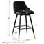 Tabouret de bar et de comptoir pivotant rembourré de 26 po / 29 po avec structure en métal solide et dossier en velours-28795499-28795501