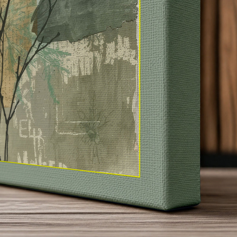 Study Botanical - Wrapped Canvas, 36x24 - 91.4 x 61.0 cm, Sage Border