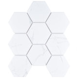 Carrione Super Hex Matte Carrara 10" x 11-1/2" Porcelain Mosaic Tile