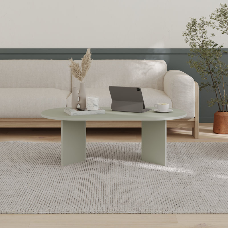 Coffee Table, Sable 119cm Oval Coffee Table Ash Green