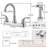 Kitchen Faucet with Sprayer, Kitchen Sink Faucet, 3 Hole RV Faucet for Kitchen Sink, Stainless Steel Kitchen Faucet with Side Sprayer-93535741