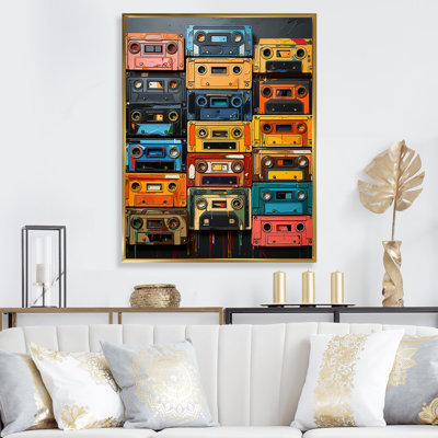 Nysta Popart Cassette Tapes V, reproduction d'art sur toile