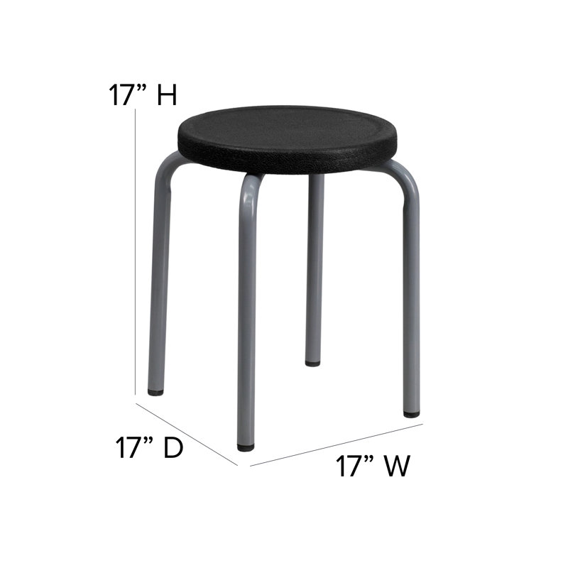 Tabouret empilable avec structure thermolaquée, Noir