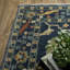 Tapis oriental en polypropylène tissé à la machine en bleu / or / orange-176967813