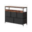 Multi-Function Steel-Wood 5-Drawer Storage Cabinet with Fabric Drawers, and Power Outlets-618085806